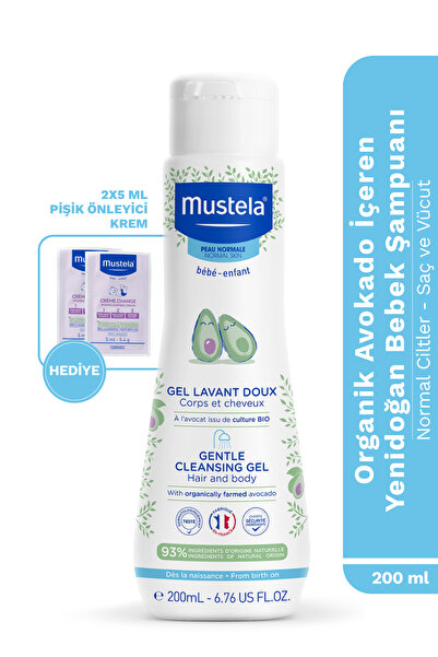 Mustela Organik Avokado İçerenYenidoğan Bebek Şampuanı 200ml+2Adet Hediye Piş...
