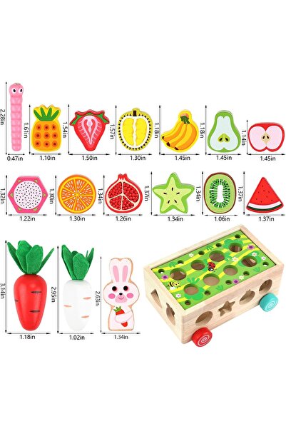 Generic Montessori Wooden Shape Sorting Farm Toy - Carrot Harvest Set for Ages 1-3