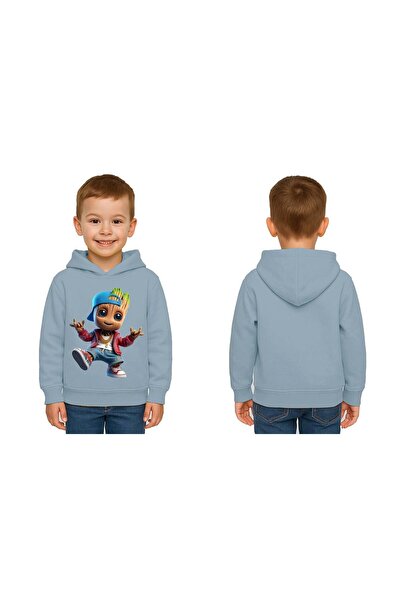 SEDİRLİ Унисекс голяма детска суитшърт с качулка и 3-нишка подплата от шерпа