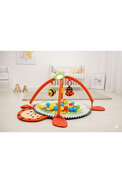 Jusso Ladybug Transforming Activity and Play Mat That Turns into a Ball Pool 3 in 1