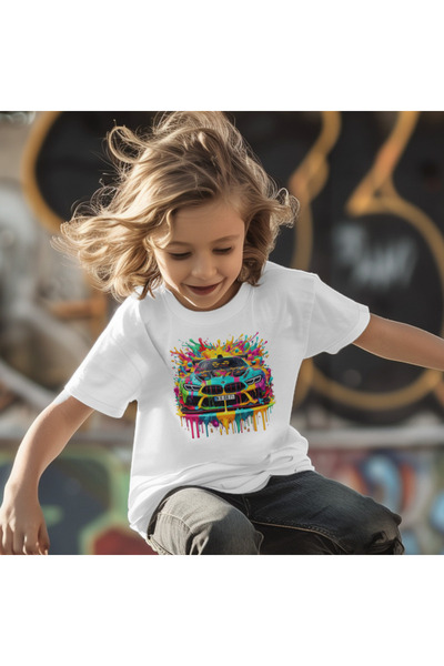 matelio Tricou copii Mașină Cool și Colorată