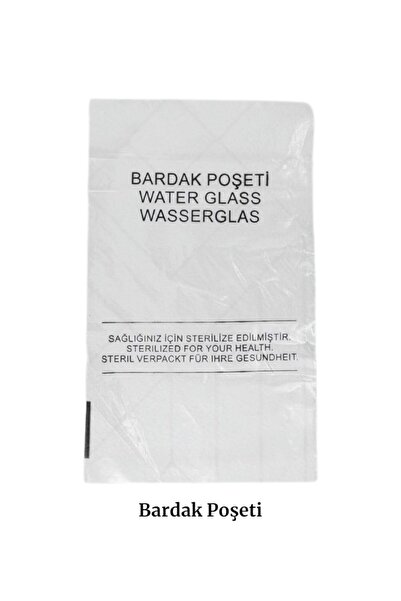 LARA COLLECTION Bardak Poşeti Sterilize Yazılı Poşet 145 x 245 mm 250'li