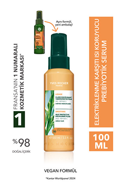 Yves Rocher Elektriklenme Karşıtı Isı Koruyucu Prebiyotik Serum - Asi ve Kabarık Saçlar/Lissage - Vegan