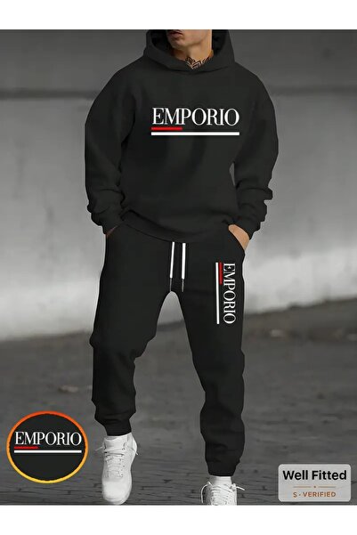 Flaubert -Men's Printed Emporio Oversized Sweatshirt -Sweatpants 2-Piece Set
