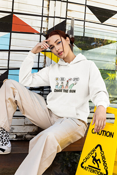 Eritqaa Unisex'Chase the Sun' Positive Message Hooded Sweatshirt |   Good Vib...