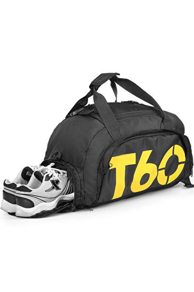 ENAR حقيبة سفر رياضية باللونين الأسود والأصفر