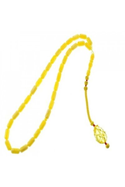 Eagal Yellow Cylindrical Amber Tasbih (33 beads, 10 mm)