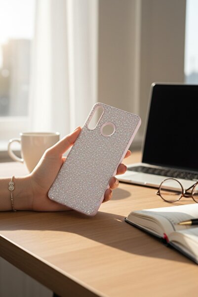 Genel Markalar Huawei P30 Lite Kırçıllı Taşlı Ayışığı BTU Silikon Kapak