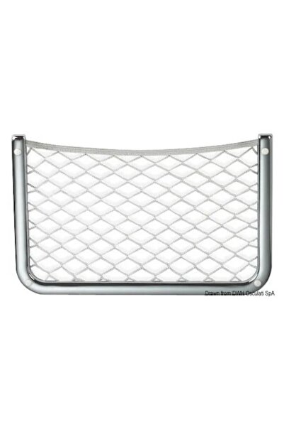 OSCULATI Plasă de depozitare cu ramă din alamă cromată, 34,5x22 cm