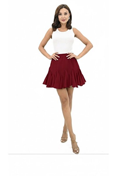 Koza Butik Women's Ruffle Detailed Skirt with Shorts 6285-25