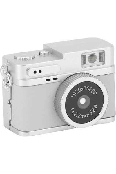 Specton Wisoqu Vintage Digital Camera with 128GB Card, 1080P Micro Mini Keychain Camera (White)
