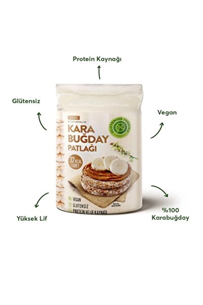GLUTENSİZ FABRİKA Karabuğday Patlağı Sade 4 lü (100 Gram * 4 Paket)
