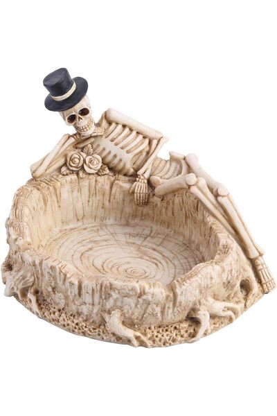 The Bros VOVCAMLS Creative Skull Shape Ashtray, Cute Funny Cigarette Ashtray for Home & Patio