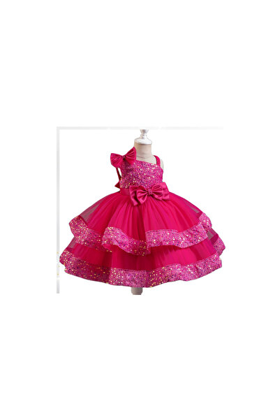 One Derya Elegant party dress for girls, shiny sequin applications, decorative pearls