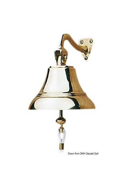 OSCULATI Clopot de navă din bronz, diametru 175 mm, lustruit, cu montură și p...
