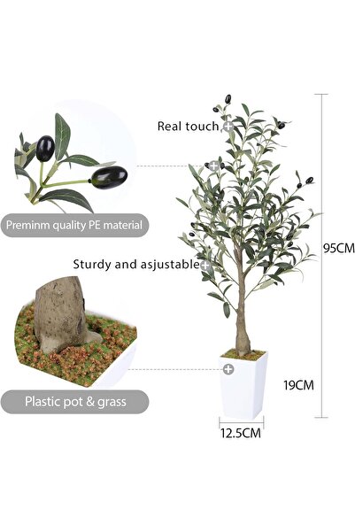 The Bros Yinleus Artificial Olive Tree 95cm Faux Olive Tree with Lifelike Fruits