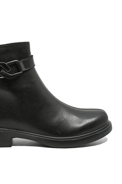 PASS Collection Women's low ankle boots black leather with strap and chain OTR 70005