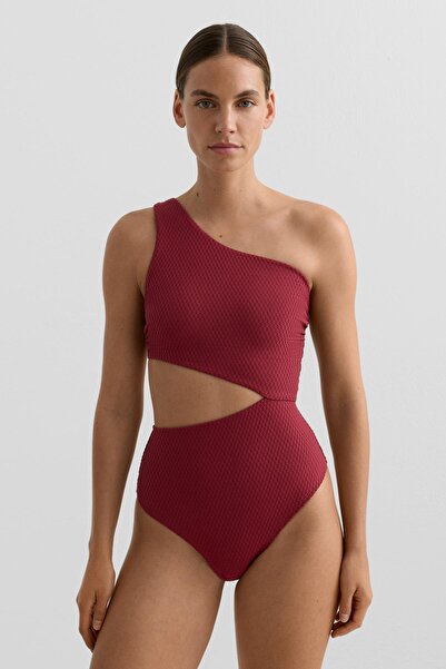 Oysho Asimetrik jakarlı mini kare trikini