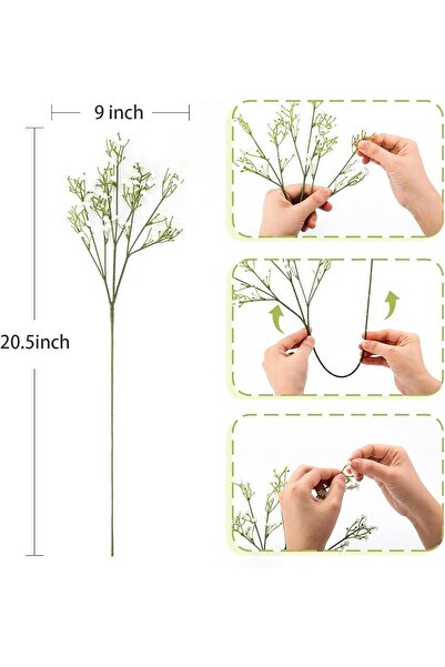 Generic 6 Pcs Artificial Baby Breath Gypsophila Flowers Bouquets Real Touch (White)