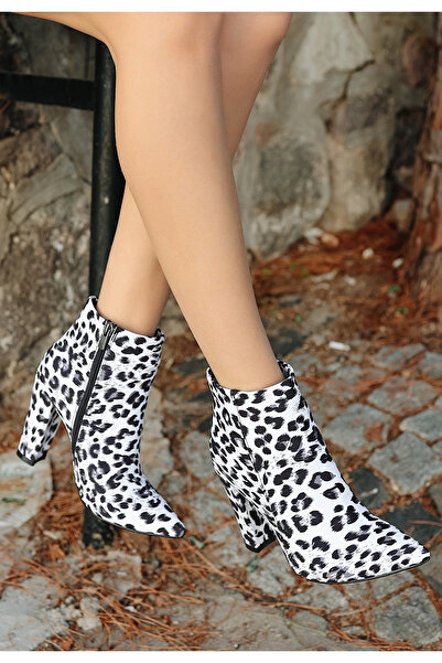ALFA AKSESUAR 03 Loora Zebra Satin Heeled Boots