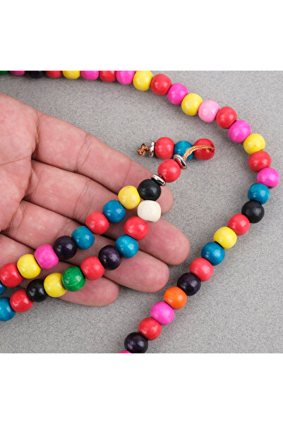 LapisDo Bonibon 99-Bead Colorful Painted Wooden Sphere Cut 10mm Prayer Rosary
