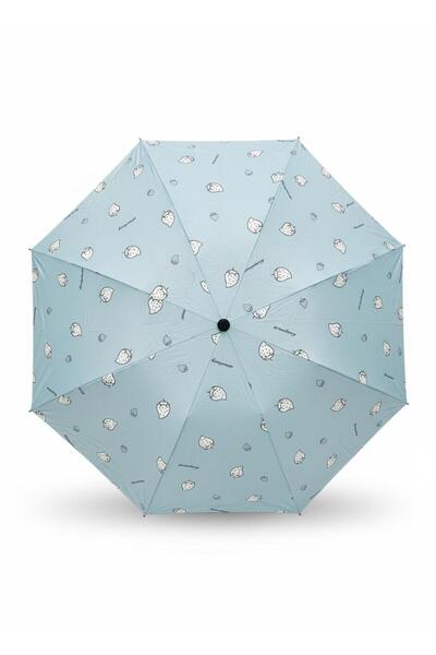 Libra Sevimli Çilek Baskılı Kompakt Şemsiye - Çantanıza Sığan Pratik Yağmur K...