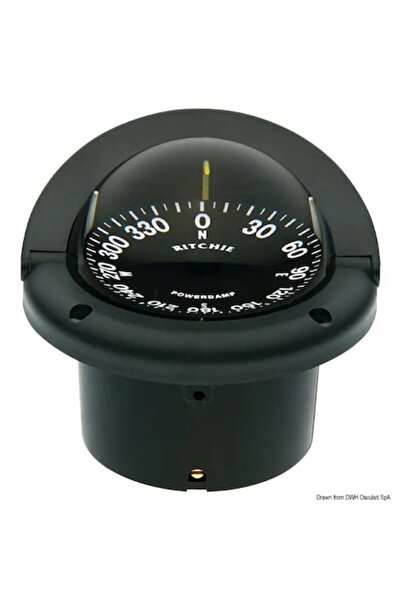 OSCULATI Ritchie Helmsman Helm Compass, 3 inch, 24V Night Illumination, Front-Top Combo Dial, Black