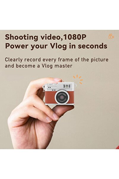 Specton Bewinner Mini Keychain Digital Camera 1080P 2MP, 0.96in Color Display, 32GB, USB-C (Brown)