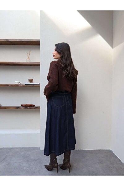 ESRAHELVACI Denim Skirt with Belted Pockets