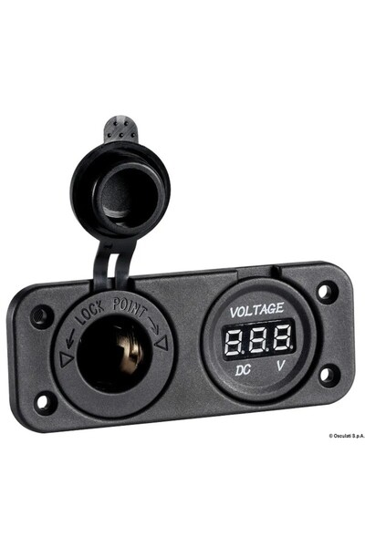 TNG Outdoor Built-in Osculati Digital Voltmeter with Lighter Socket and Dual USB Port 4.8A