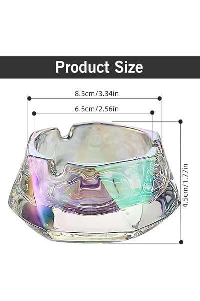 The Bros Mairuker Crystal Diamond Glass Ashtray - Multicolor, Small