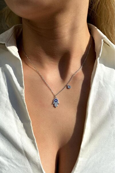 Spossy Silver Jewelry 925 Ayar Gümüş, Silver, Fatma Ana Eli Kolye