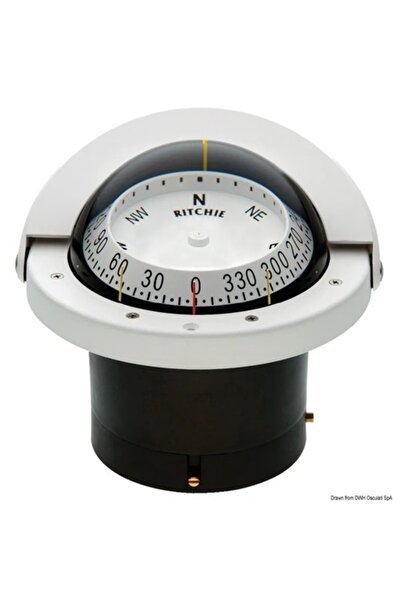 OSCULATI Ritchie Navigator Compass 4 Inch, Dual Dials, 12V LED, White Body, White Dial