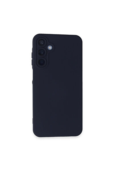 eco port حافظة متوافقة مع هاتف سامسونج جالاكسي A25 5G من السيليكون المخملي الداخلي - أزرق داكن