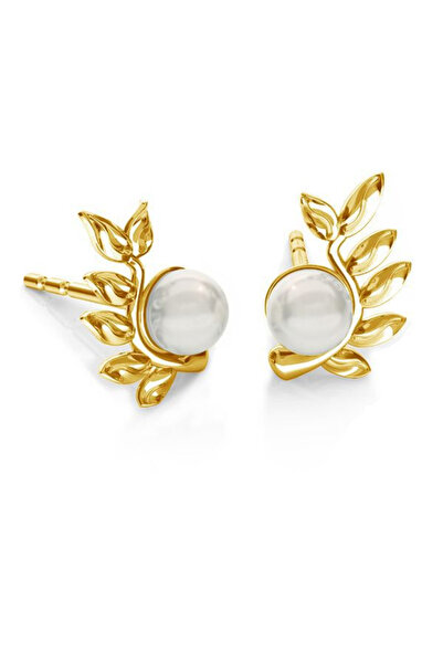 HANNY Cercei Golden Leaf Pearl din Argint 925