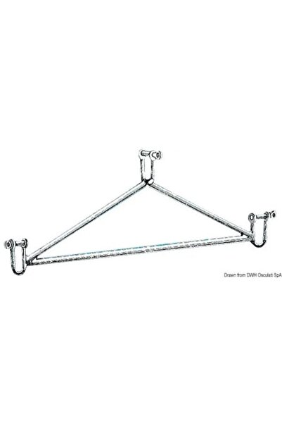 TNG Outdoor Suport triunghiular pentru pasarelă din oțel inoxidabil cu 3 prize și 2 fire de susținere