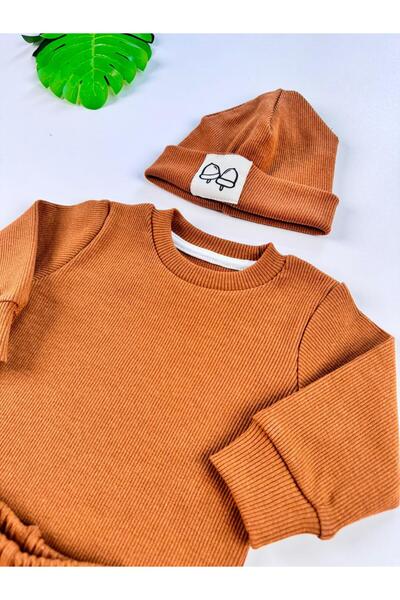 EFU BABY 3-Piece Camisole Beret Cotton Unisex Baby Kids Set