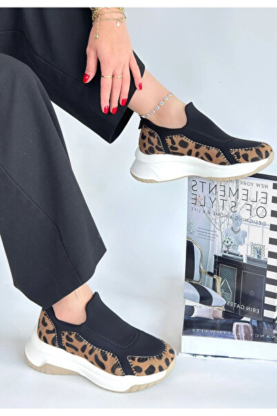 ALFA AKSESUAR 03 Kendy Leopard Nubuck Sports Shoes