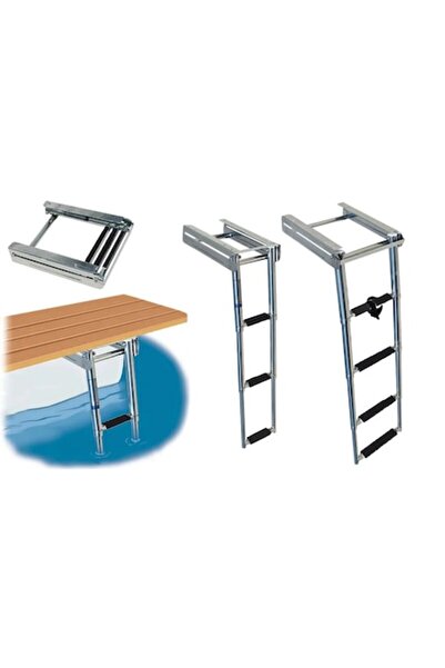 GFN Scară telescopică din oțel inoxidabil AISI 316, pliabilă, montare peste s...