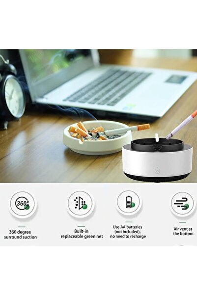 The Bros SIMBAA MALL Self-Extinguishing Multifunctional Air Purifier Ashtray (White)