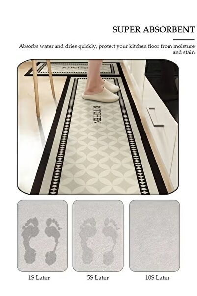 Generic 2PCS Kitchen Mats Set 40*60cm+40*120cm Non Slip Standing Mat Dry Diatom Mud Floor Mat Absorbent