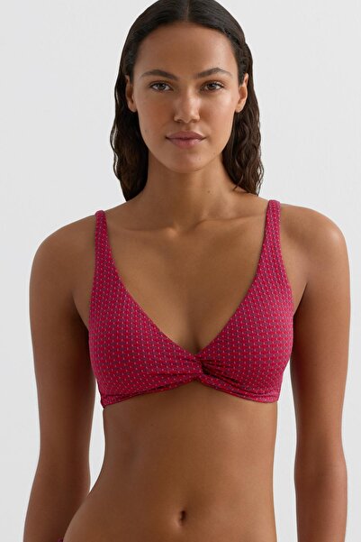 Oysho Geometrik jakarlı halter bikini üstü