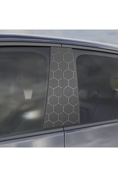 StickITsibiu Car Door Pillar Sticker Set – Hexa-Tech – 2 Pieces, Glossy Laminate