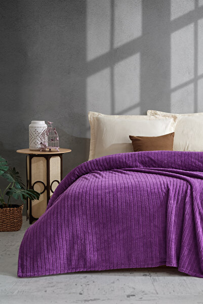 Cotonila Comfy | Çizgili Wellsoft Tek Kişilik Battaniye