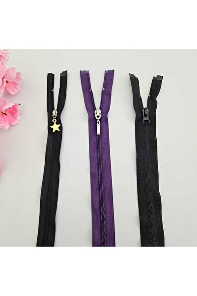 Kaf Kumaş 3'lü Naylon Dişli Fermuar | Açık Uçlu Fermuar