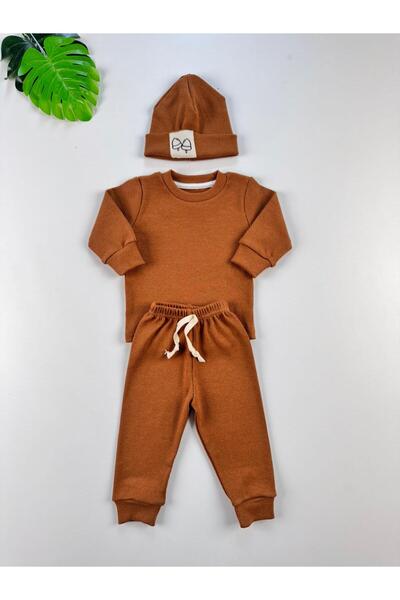 EFU BABY 3-Piece Camisole Beret Cotton Unisex Baby Kids Set