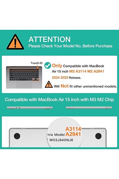 Generic MOSISO Compatible with MacBook Air 15-inch Case A2941 M2 (2024/2023) - Baby Pink