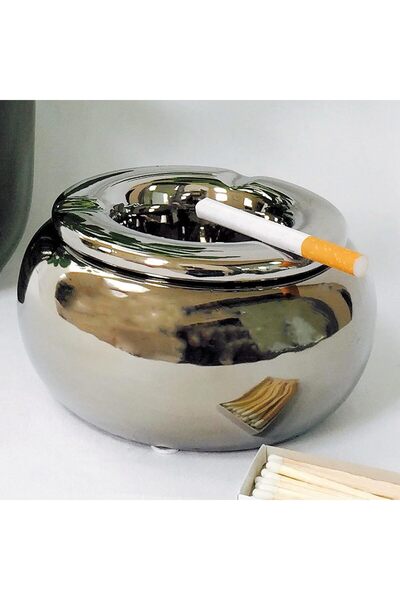 WHW Whole House Worlds Storm Ashtray Diameter 14 cm Stoneware Silver