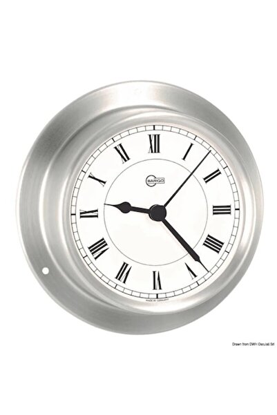 OSCULATI Barigo Sky White Clock, Satin Stainless Steel Body, 110x32 mm, Dial Diameter 85 mm
