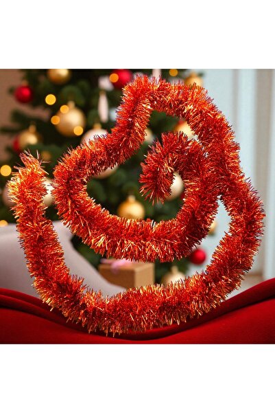 Kuzey 2 Meters Metallic Orange Christmas Neck Glitter Orange Soft Neck Garlan...